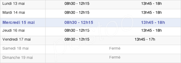 horaires d'ouverture de la Mairie D'Avessac