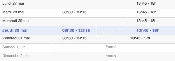 horaires d'ouverture de la Mairie De Pranzac