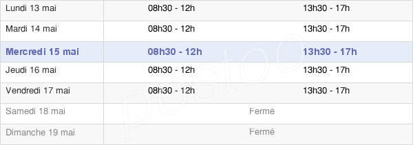 horaires d'ouverture de la Mairie De Gond-Pontouvre