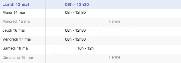 horaires d'ouverture de la Mairie De Saint Quentin Sur Charente