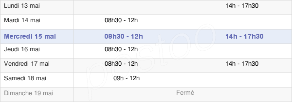 horaires d'ouverture de la Mairie De Génelard