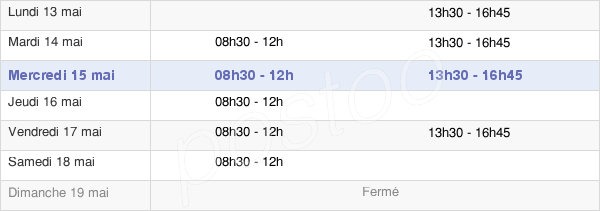 horaires d'ouverture de la Mairie De Perrecy-Les-Forges