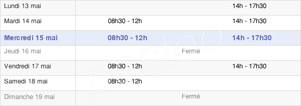 horaires d'ouverture de la Mairie De Frontenaud