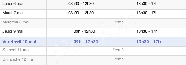 horaires d'ouverture de la Mairie D'Orgnac-Sur-Vézère