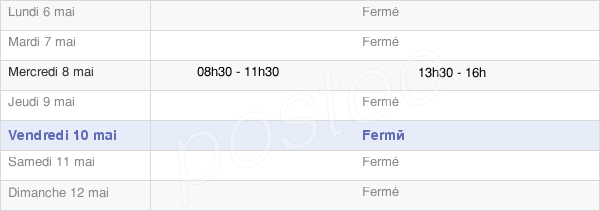 horaires d'ouverture de la Mairie De Fréville
