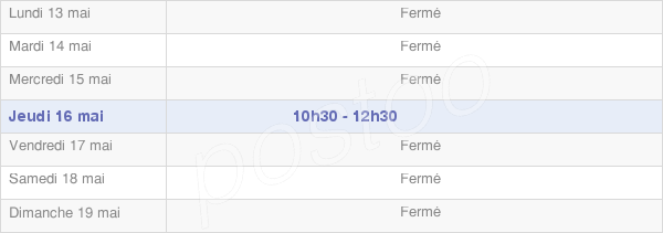 horaires d'ouverture de la Mairie De Pont-Lès-Bonfays