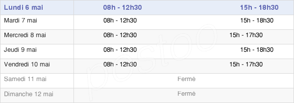 horaires d'ouverture de la Mairie De Lapeyrouse-Fossat