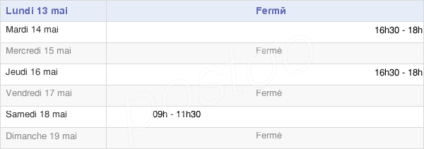 horaires d'ouverture de la Mairie De Foucherans