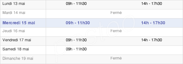 horaires d'ouverture de la Mairie De La Cluse-Et-Mijoux