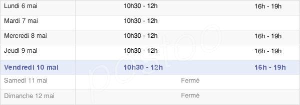 horaires d'ouverture de la Mairie De Viviers-Lès-Montagnes