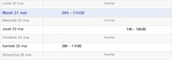 horaires d'ouverture de la Mairie De Légny