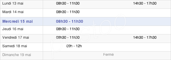 horaires d'ouverture de la Mairie De Fontaines-Saint-Martin