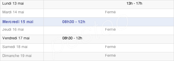 horaires d'ouverture de la Mairie De Pailharès