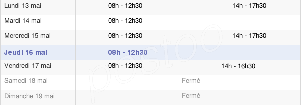 horaires d'ouverture de la Mairie De Saint-Saturnin-Sur-Loire