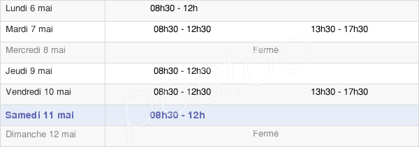 horaires d'ouverture de la Mairie De La Fontaine-Saint-Martin
