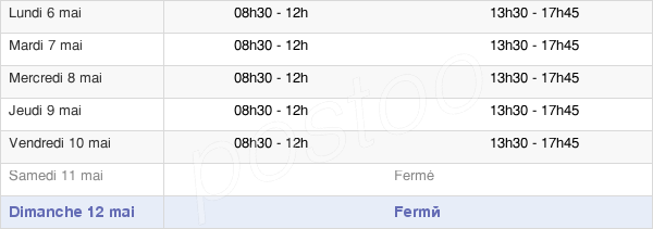 horaires d'ouverture de la Mairie De La Ferté-Bernard