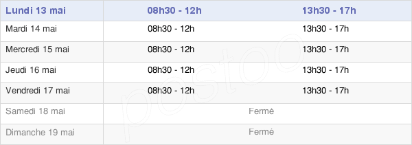 horaires d'ouverture de la Mairie De Cervione