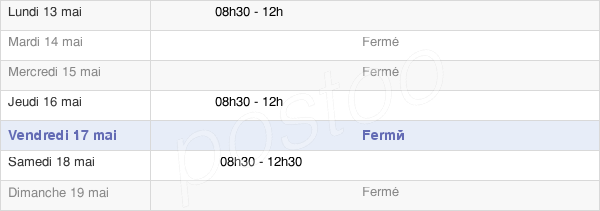 horaires d'ouverture de la Mairie Du Val-Saint-Éloi