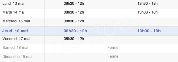 horaires d'ouverture de la Mairie De Sainte-Colombe-Sur-Seine