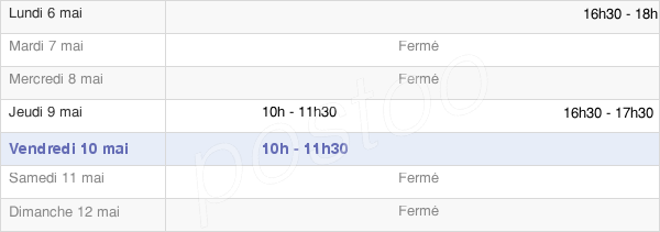 horaires d'ouverture de la Mairie De Perrigny-Sur-L'Ognon
