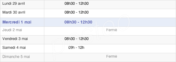 horaires d'ouverture de la Mairie De Saint-Onen-La-Chapelle