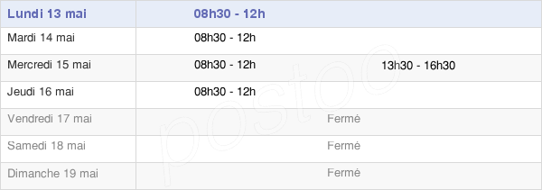 horaires d'ouverture de la Mairie De Feins