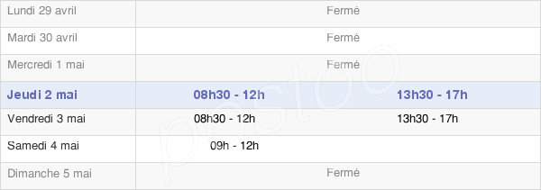 horaires d'ouverture de la Mairie De Pont-Péan