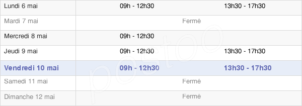 horaires d'ouverture de la Mairie D'Ossé