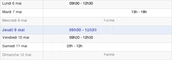horaires d'ouverture de la Mairie De Saint-Pern