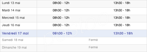 horaires d'ouverture de la Mairie De Florensac