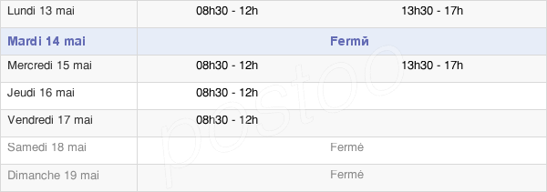 horaires d'ouverture de la Mairie De Faugères