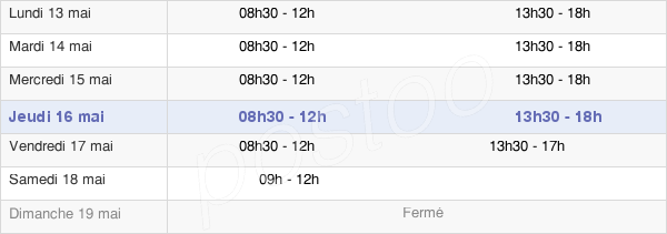 horaires d'ouverture de la Mairie De Saint-Denis-En-Val