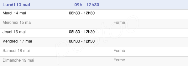 horaires d'ouverture de la Mairie De Saint-Thélo