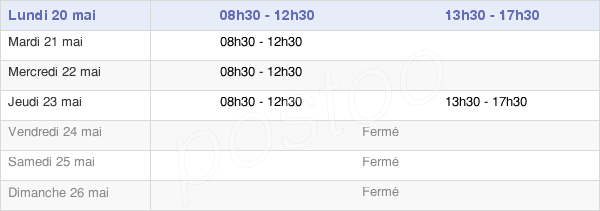 horaires d'ouverture de la Mairie De Trémeur