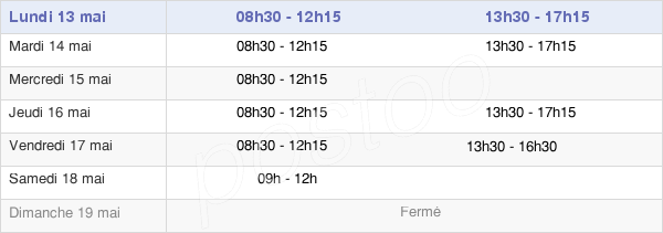 horaires d'ouverture de la Mairie De Grâces-Guingamp