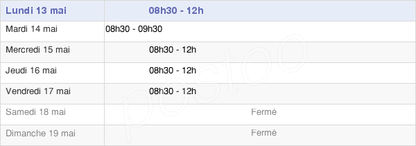 horaires d'ouverture de la Mairie De Ponteils-Et-Brésis