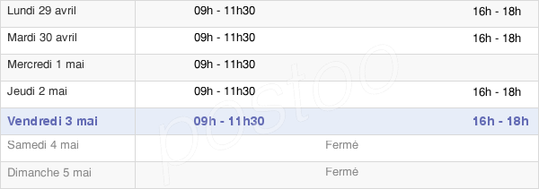 horaires d'ouverture de la Mairie De Saint Gervais