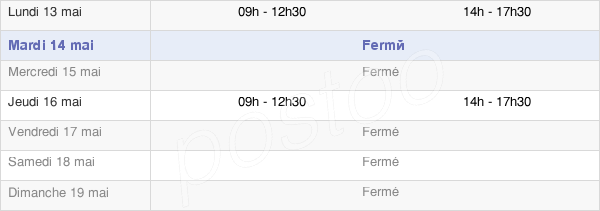horaires d'ouverture de la Mairie De Villard-Sur-Bienne