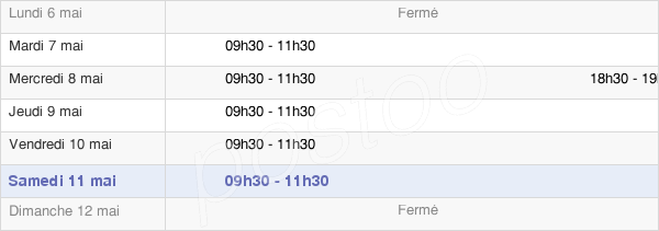 horaires d'ouverture de la Mairie De Prunay-Sur-Essonne