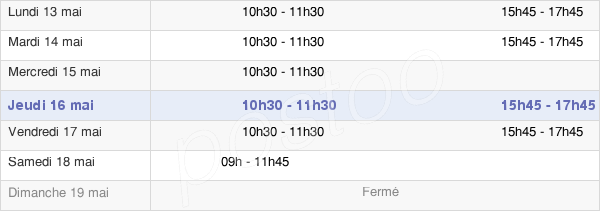 horaires d'ouverture de la Mairie De Vayres-Sur-Essonne