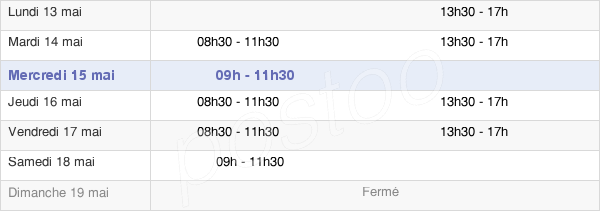 horaires d'ouverture de la Mairie De Fontenay-Le-Vicomte