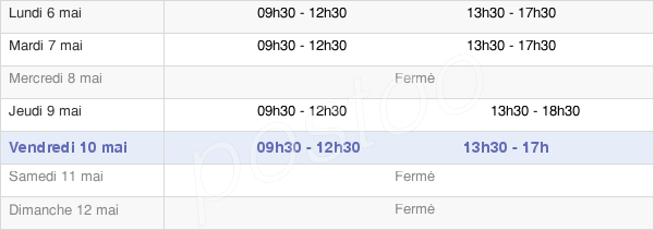 horaires d'ouverture de la Mairie De Plessis-Saint-Benoist