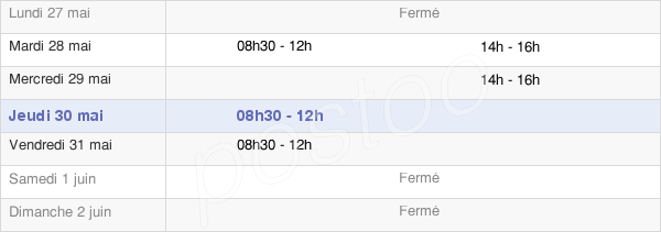 horaires d'ouverture de la Mairie De Saint-Agnant-Près-Crocq