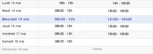 horaires d'ouverture de la Mairie De Saint-Sulpice-Le-Dunois