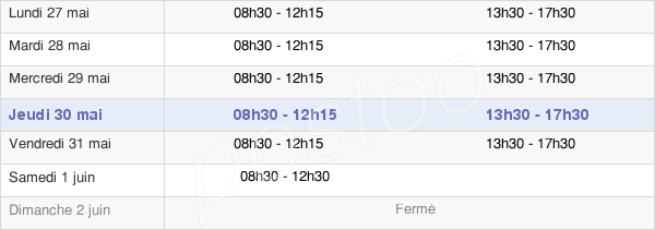 horaires d'ouverture de la Mairie De Châlette-Sur-Loing