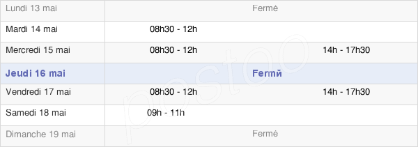 horaires d'ouverture de la Mairie De Briarres-Sur-Essonne