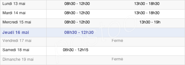 horaires d'ouverture de la Mairie De Vauréal