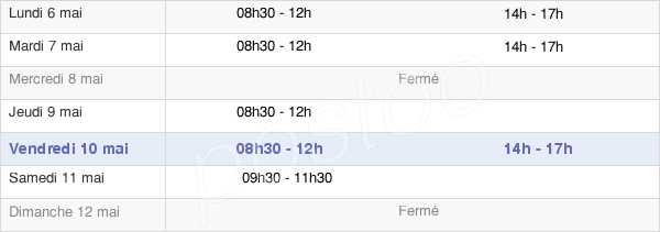horaires d'ouverture de la Mairie Du Mesnil-Aubry