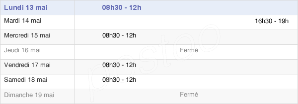 horaires d'ouverture de la Mairie D'Asnières-Sur-Oise
