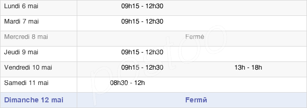 horaires d'ouverture de la Mairie De Béthemont-La-Forêt
